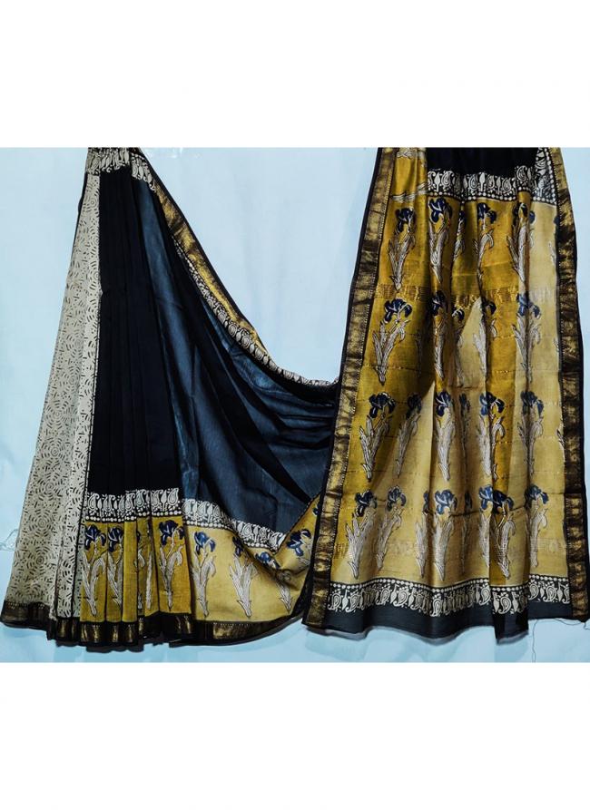 Maheshwari Silk Multi Colour Traditional Wear Block Printed Saree